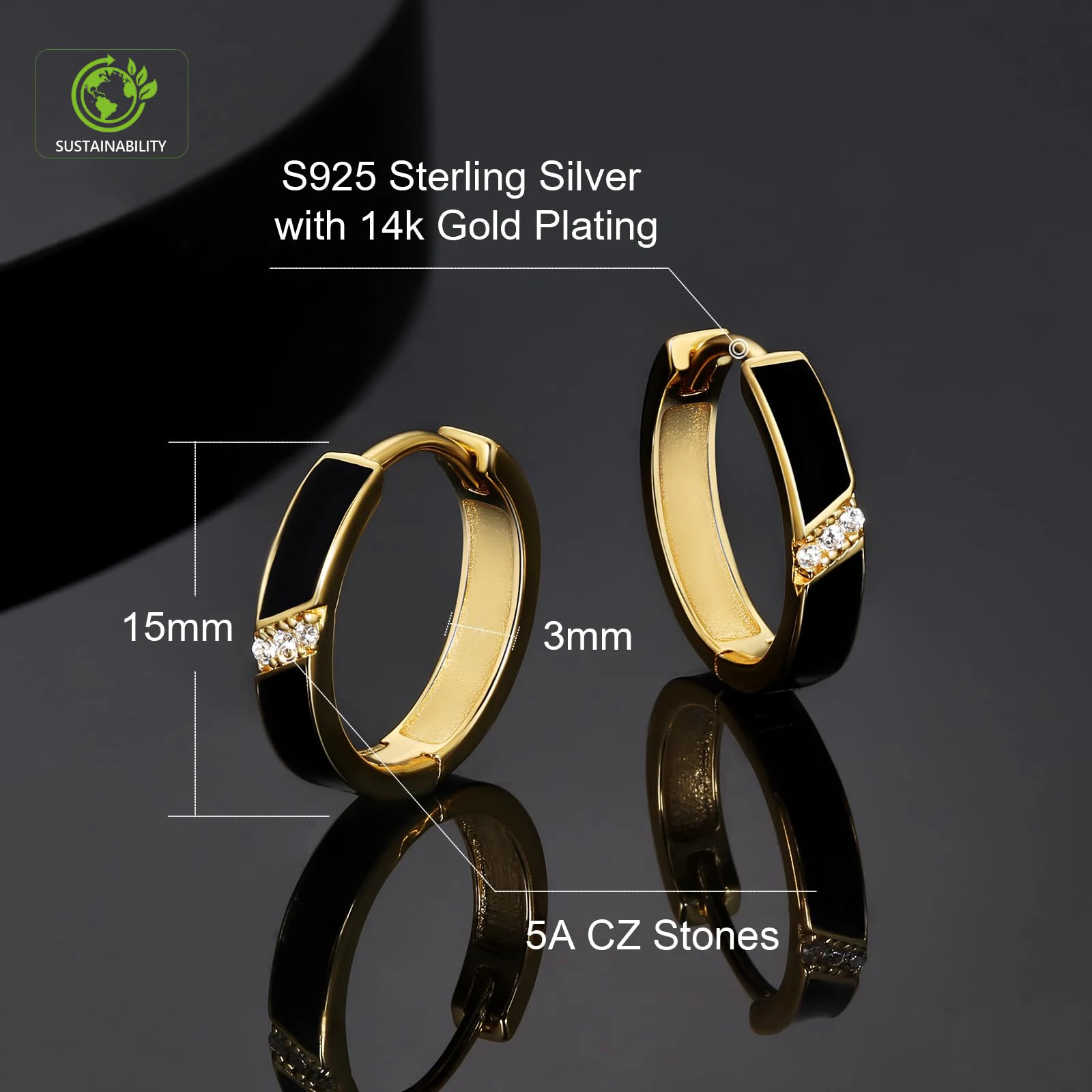 Orecchini Da Uomo 7 Mm Rotondi Con Fondello A Vite Hip Hop - Foto 2