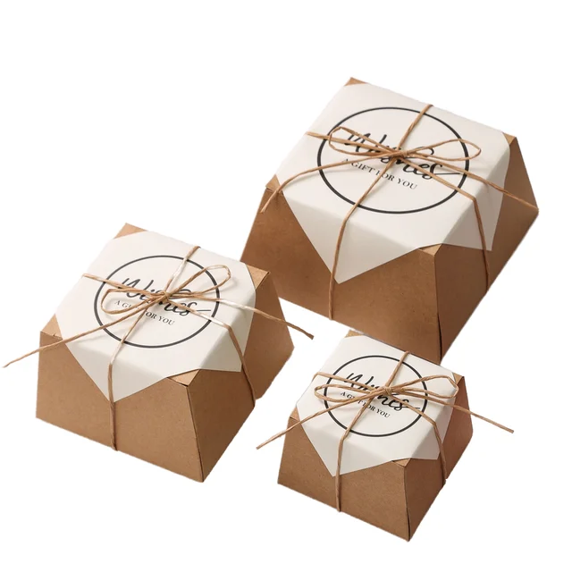 Vintage European Style Simple Kraft Paper Wedding Favor Candy Box High-end Creative Wedding Box