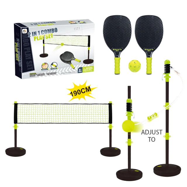 2 In 1 Kids Pickleball Net Set & Training stand Sport Game Set Custom Pickleball Paddle Pickleball Accessories Machine