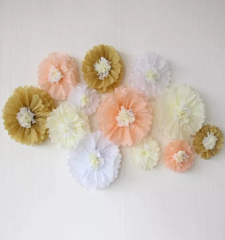 Multi-Color Tissue Paper POM Poms Hanging Decorative Flower Ball