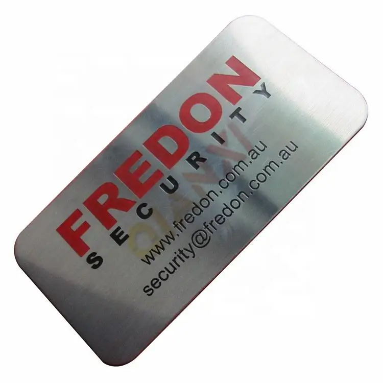 Custom Sublimation Metal Etched Stainless Steel Nameplate With Black Painted Brushed