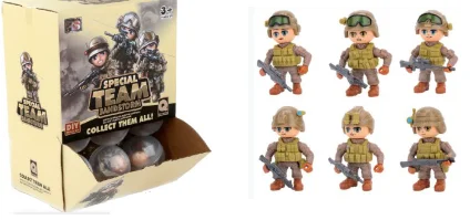 3D Building Blocks Set  DIY Assembling Soldier Toys for Kids Military weapon Blocks Capsule Toy