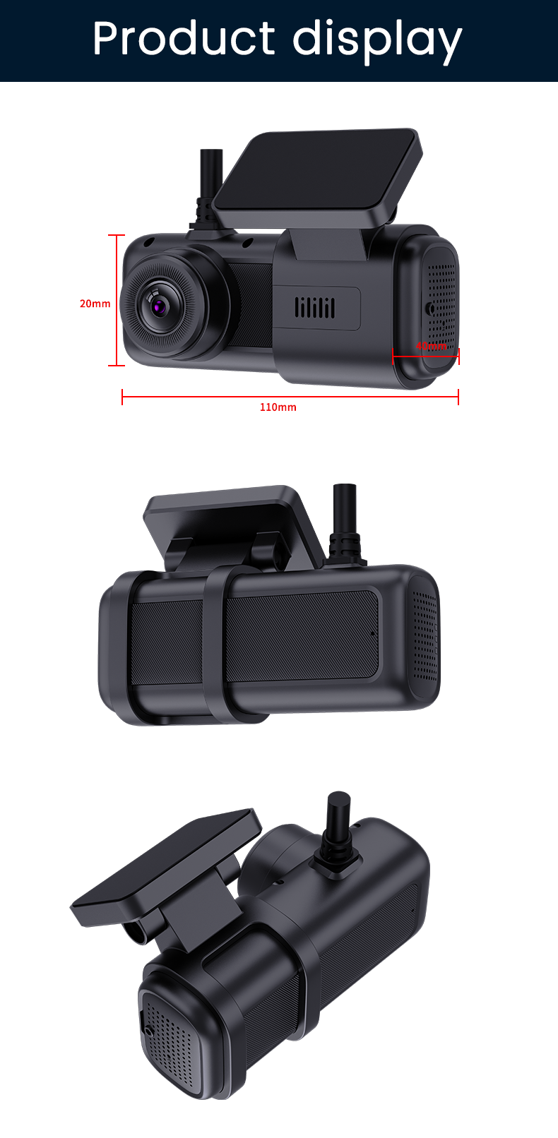 4G Mini Dashcam with 2K Dual Lens Record & WIFI GPS Tracking