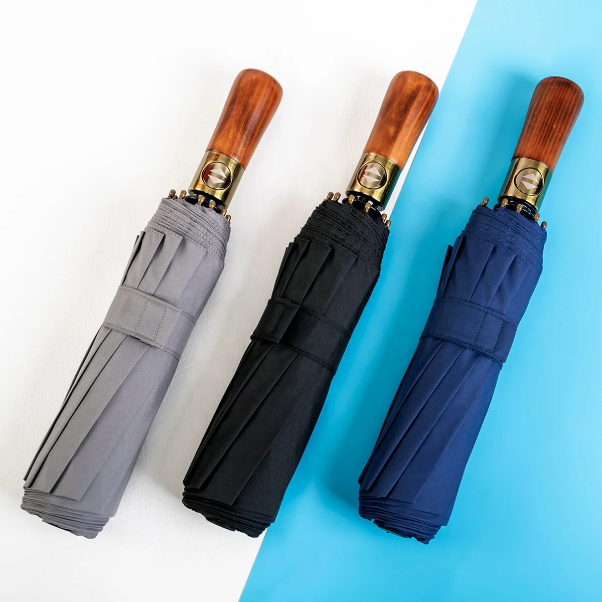 RST High Quality Wood Handle Big Size 10 Ribs Fold Man Umbrella