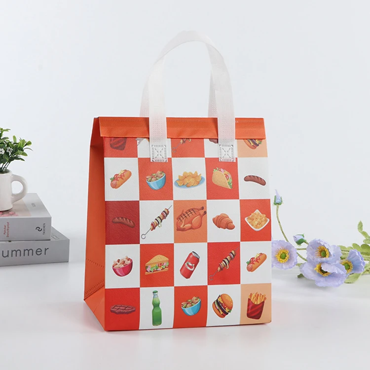 Bolsa de comida con aislamiento desechable para llevar, telas no