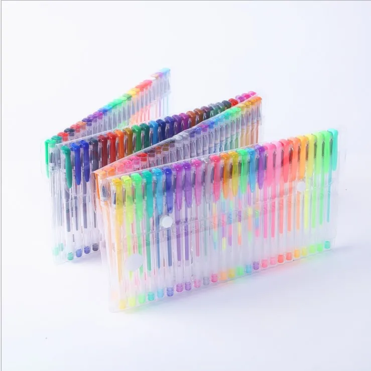 100 Colors Gel Pen Set Glitter Metallic Colored Ink For Adult