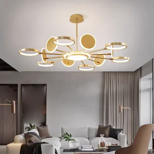 High-grade Gold Hotel Villa Living Room Pendant Lamp Warm Romantic Bedroom Restaurant LED Chandelier