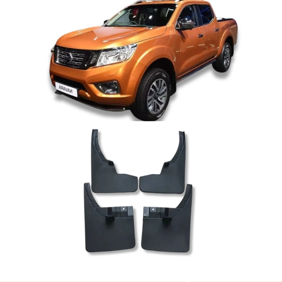 TIYPEOR Tailored Mud Flaps Set of 4 for Nissan Navara  2016 - 2019 Pickup Frontier Rear Mud Guard Rubber