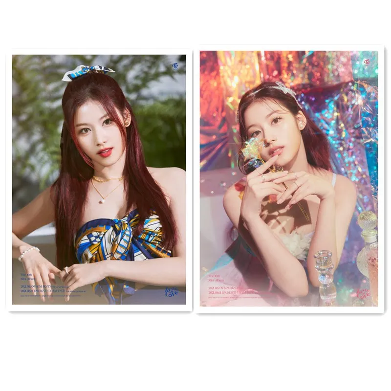 Wholesale 2pcs Set Kpop Idol Merchandise Twice Taste Of Love Adhesive Sticker Poster Buy Hanging Picture Fabric Poster Concept Photo Tapestry Product On Alibaba Com