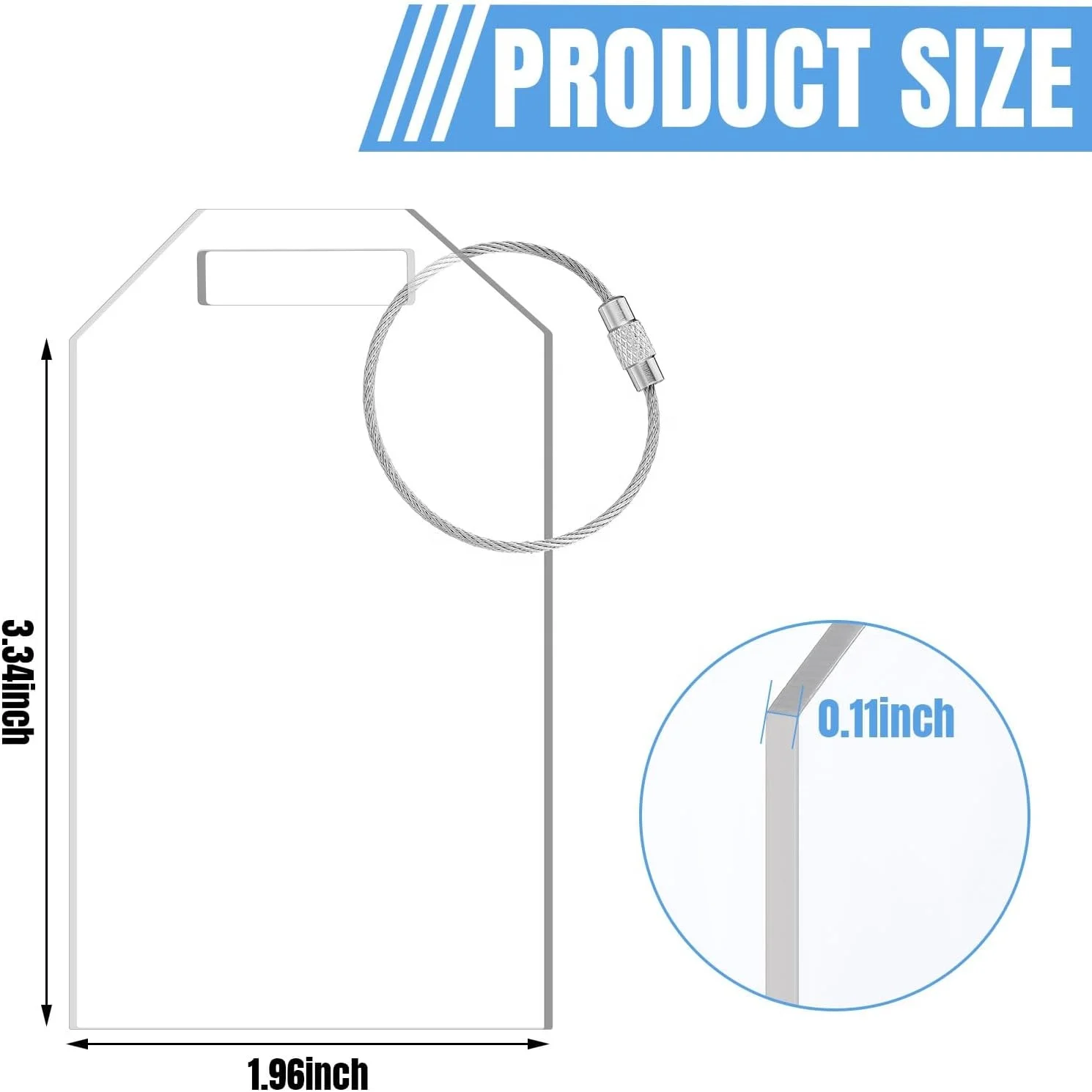 Clear Acrylic Tag Seating Reserved Blanks Cards with Hole and Metal Rope for Luggage Guest Keychain Table Wedding Bag Decoration
