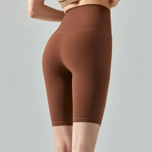 Women's Custom Fitness Athletic Shorts With Elastic Waist Unisex Yoga Print Bulk Athletic Wear 1 Piece Spandex/Nylon