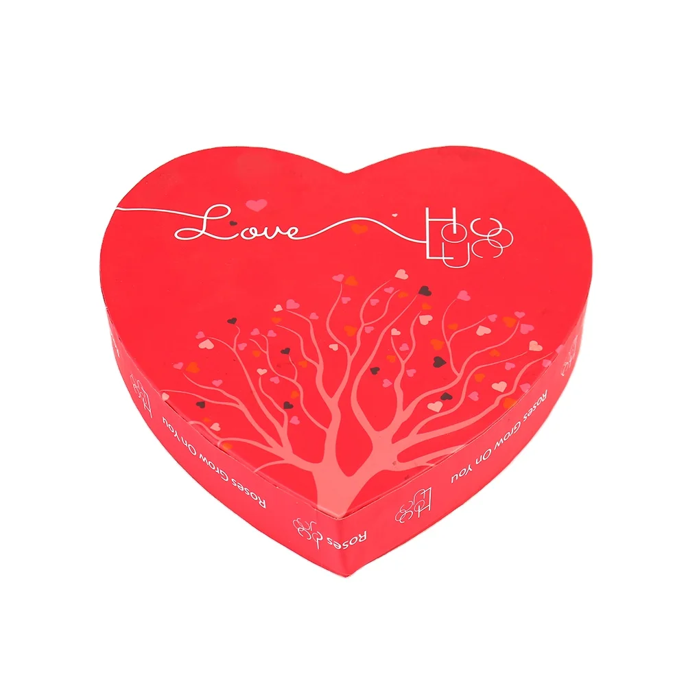 Tilpasset hjerteformet stiv pappeske for damens parfyme – Gavepakking til Valentinsdag med varmepresing av logo