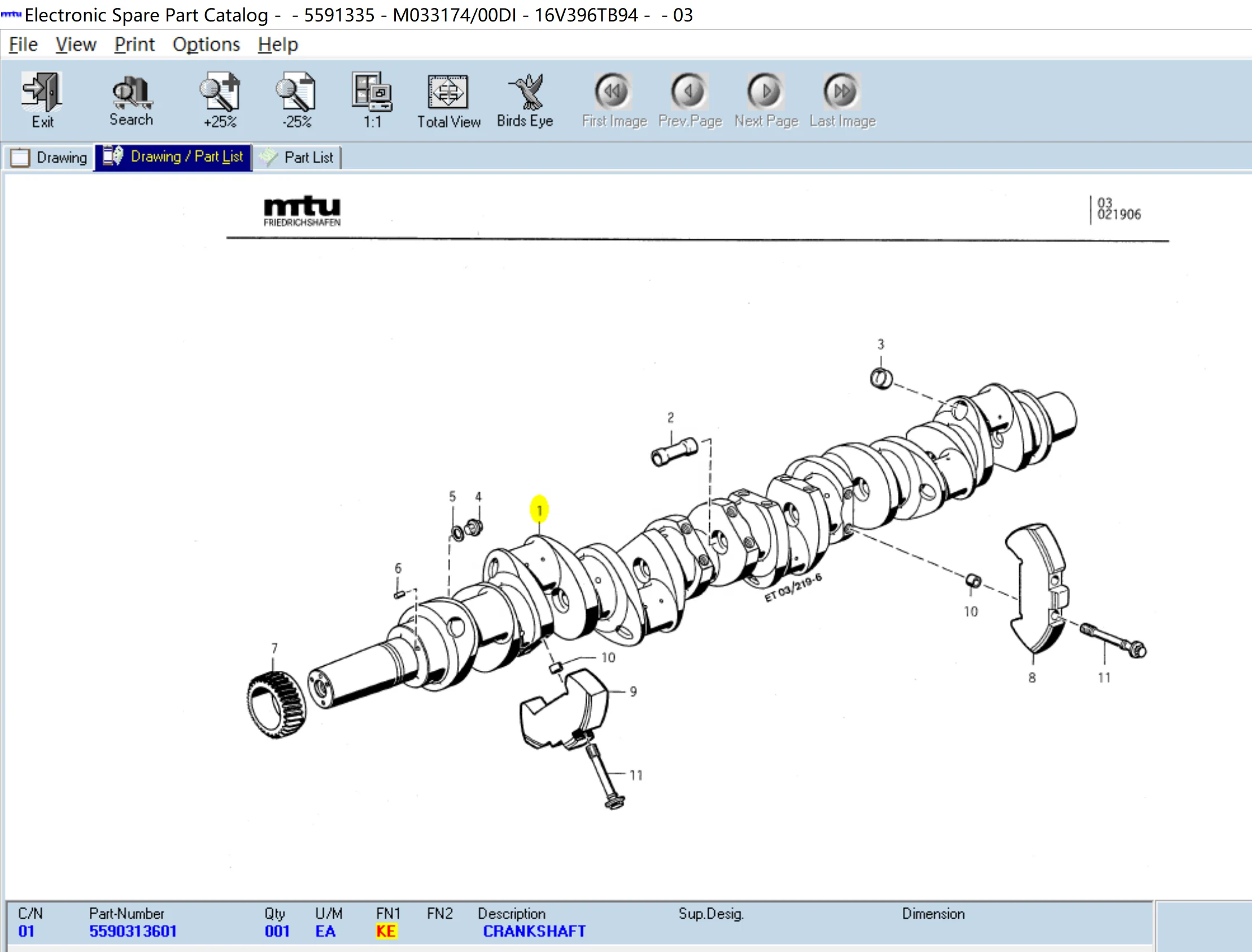 Used Original MTU 396 Diesel Engine Spare Parts 5590305601