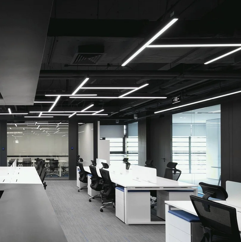 Halcon Cheap Sale Modern Simple Linear Design Office Dimming 30w 40w 4ft Led Ceiling Pendant Light