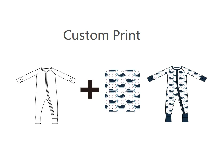 Oem Service Custom Print Bamboo Fabric Baby Clothes Baby Pajamas Romper