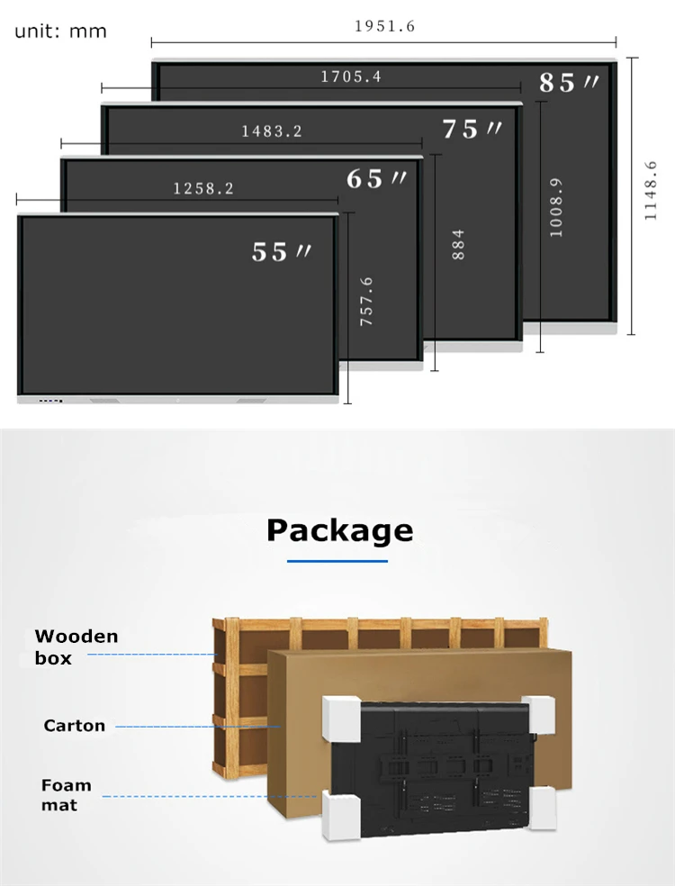 Smart Dual Os Office Board Built Computer Conference Interactive Whiteboard