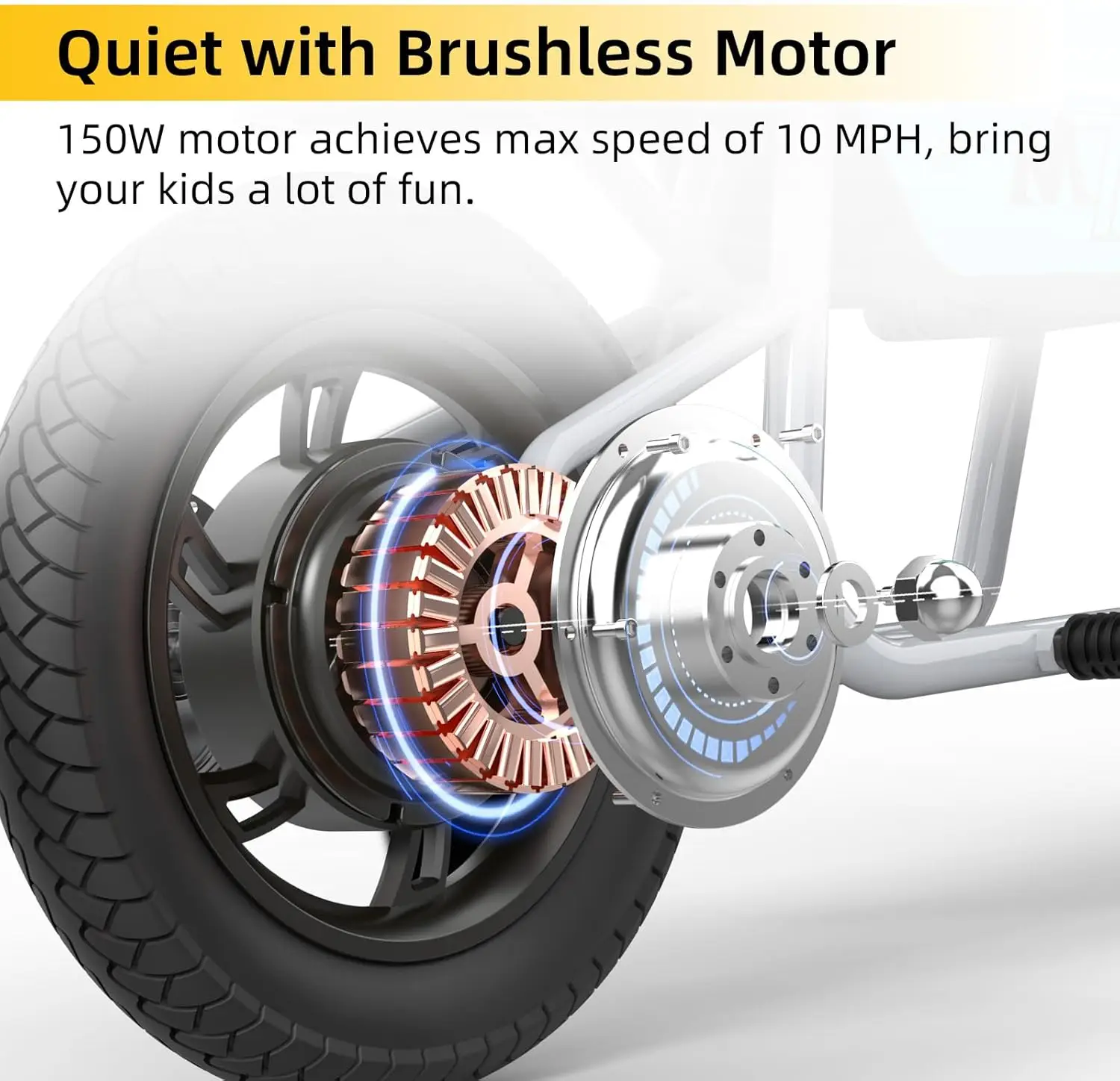 Hot Selling 150W Electric E Bike 12 Inch Tires Kids Electric Bike Single Speed EBike with Rear Drum Braking System