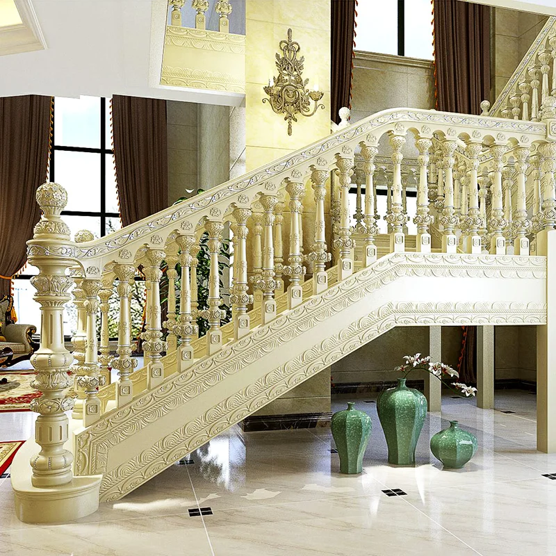 Factory Custom Unique Modern Design Wooden Staircase Column Railing Handrail for Villas Hotels with 1 Year Warranty Easy Install