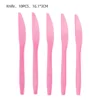 Coltello in plastica rosa - 10 pezzi