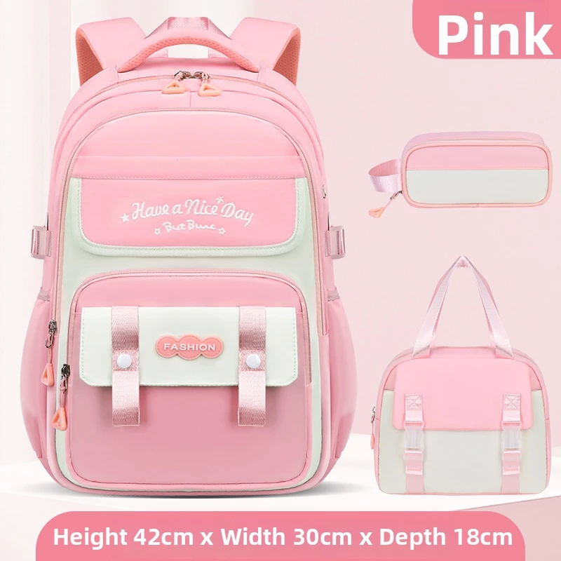 Three-piece Nylon Polyester 36-56L Female Student Schoolbag Air Cushion Strap Night Safe aperçu 10