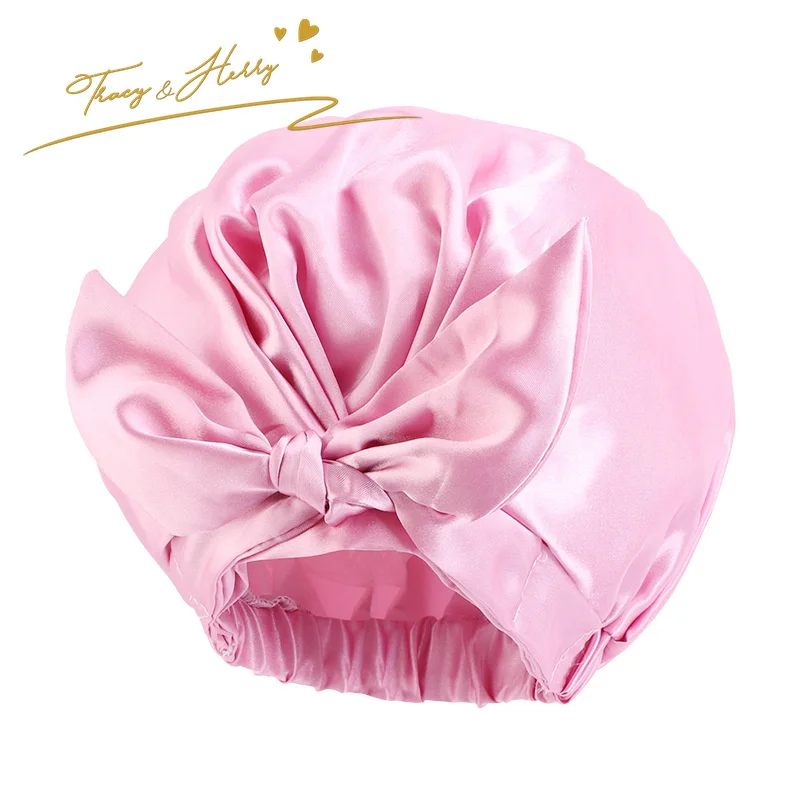 Двухслойная атласная тканевая шапочка для душа с узлом и принтом в мусульманском стиле Женская водонепроницаемая шапочка для ухода за волосами тюрбан