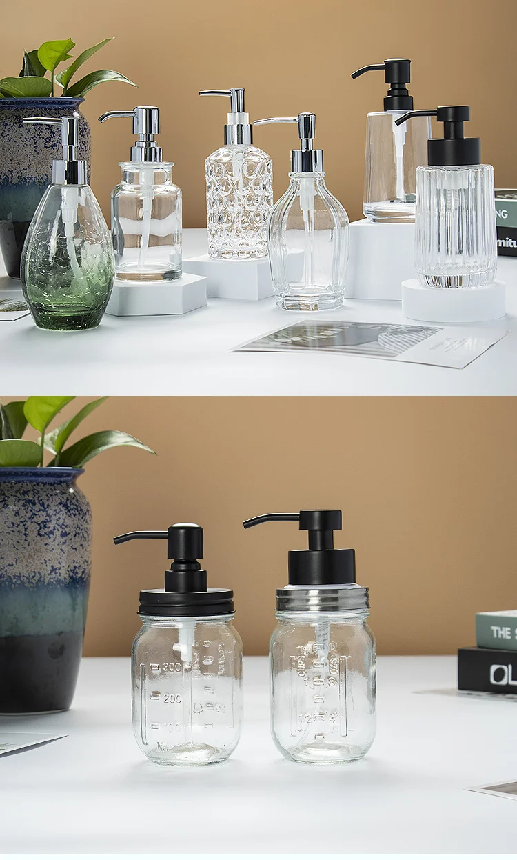 Transparent Thick Boston Round Glass Pint Essential Oil Lotion Soap