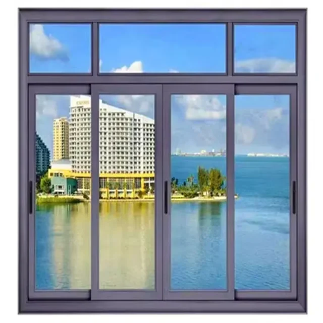 Modern Popular Aluminum Alloy Sliding Window Hidden Drainage Double Glazed Sliding Window