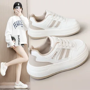 Customized Design Round Toe Casual Shoes Breathable Sports Shoes Ladies' Height Increasing Flat Shoes