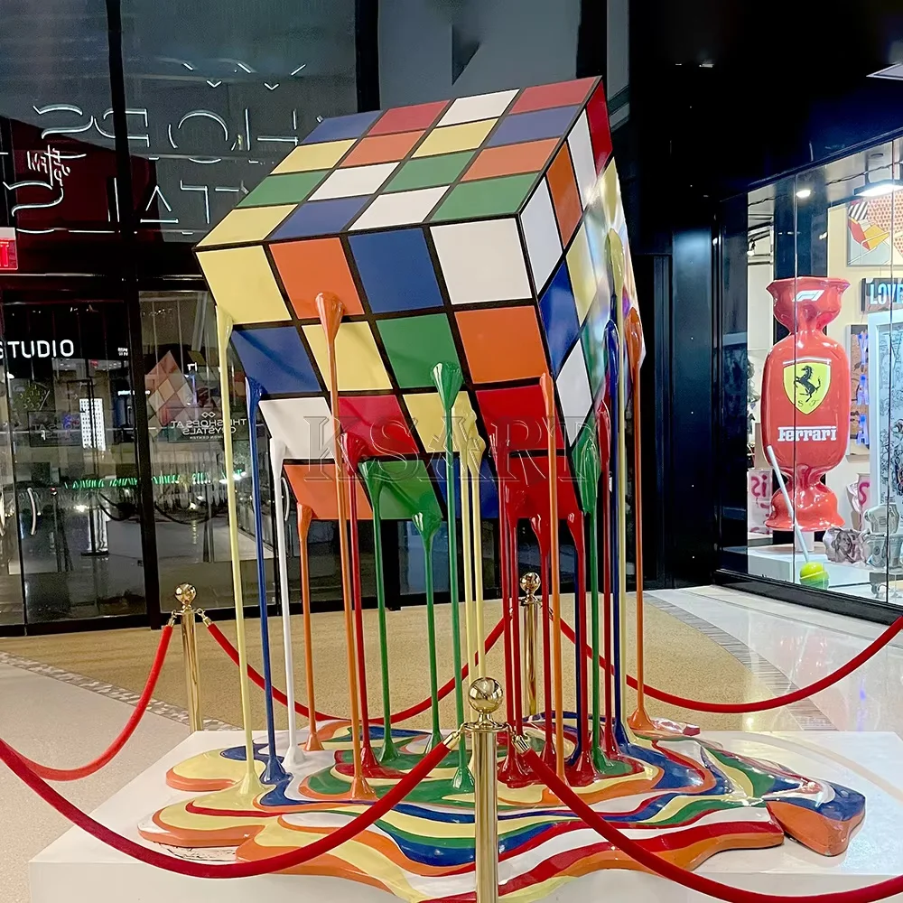Decorative Folk Art for 's Cube Resin Sculpture 3D Printed Customizable Size for Home & Holiday Decoration