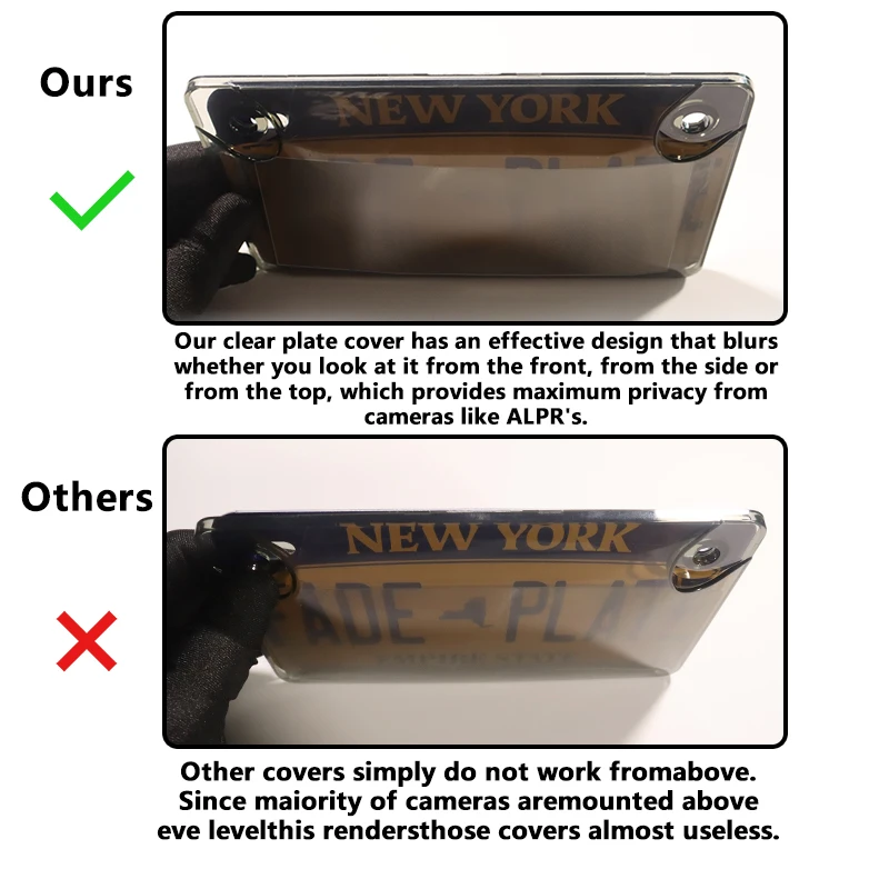 Motorcycle Bubble Tinted License Plate Cover Tag Frame for US Car License details