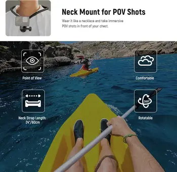 NEEWER Necklace Holder Action Camera Neck Mount Quick Release Magnetic Holder with Phone Clip Compatible with Hero 13 12 11 10 detail image