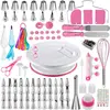 Pink 137-piece turntable set