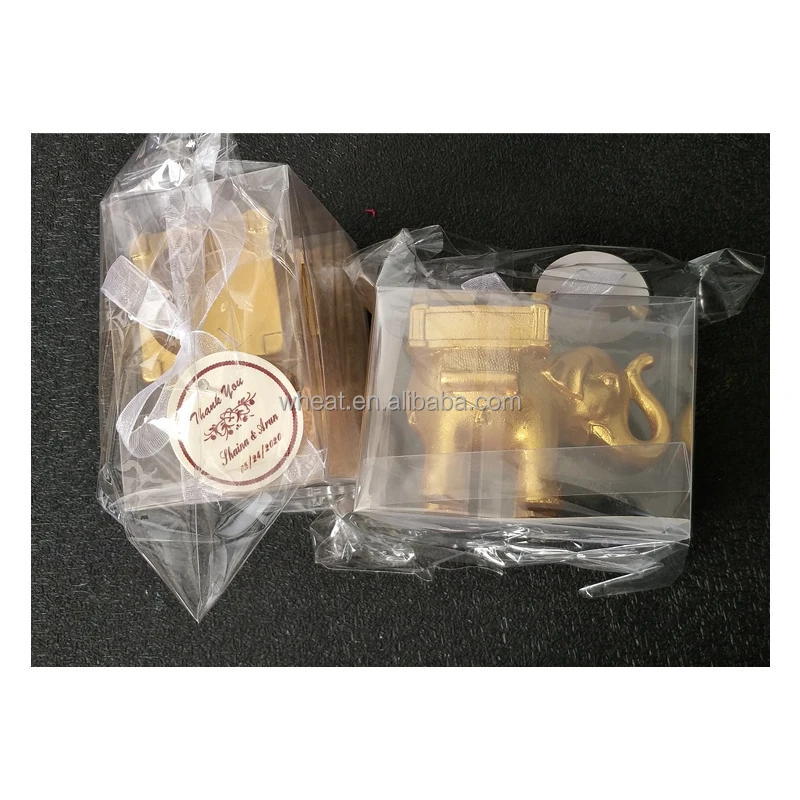 China Factory High Quality Customize Logo Gift Sell Well Golden Elephant Tea Light Holder