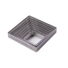 High Quality 304 Stainless Steel Square Perforated Cake Mousse Ring Mold For Pastry Cake Pancake
