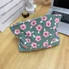 Corduroy cherry blossom cosmetic bag