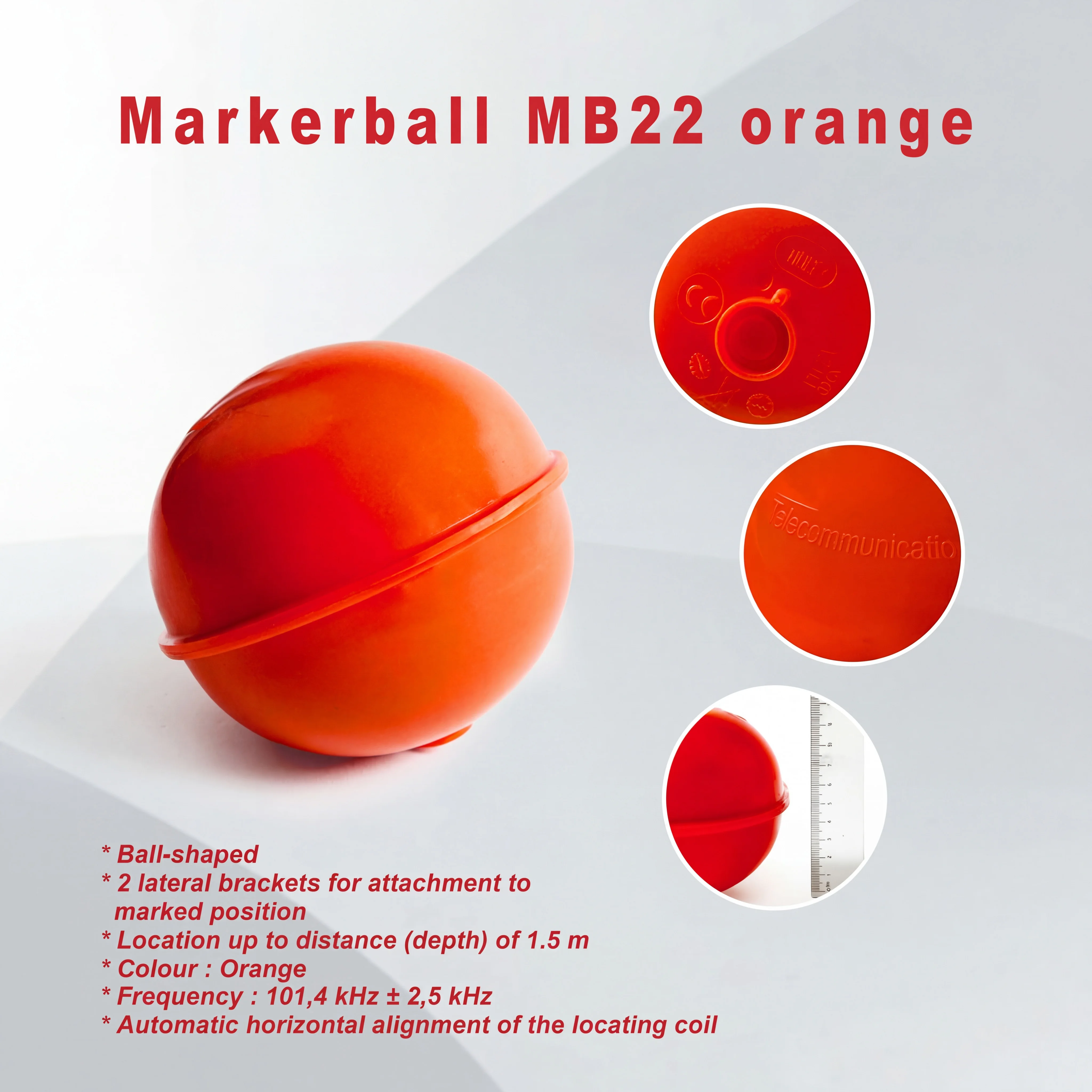 101khz Underground Electronic Marker Ball Locator Hdpe Fiber Optic Cable Burial Orange Black No Id