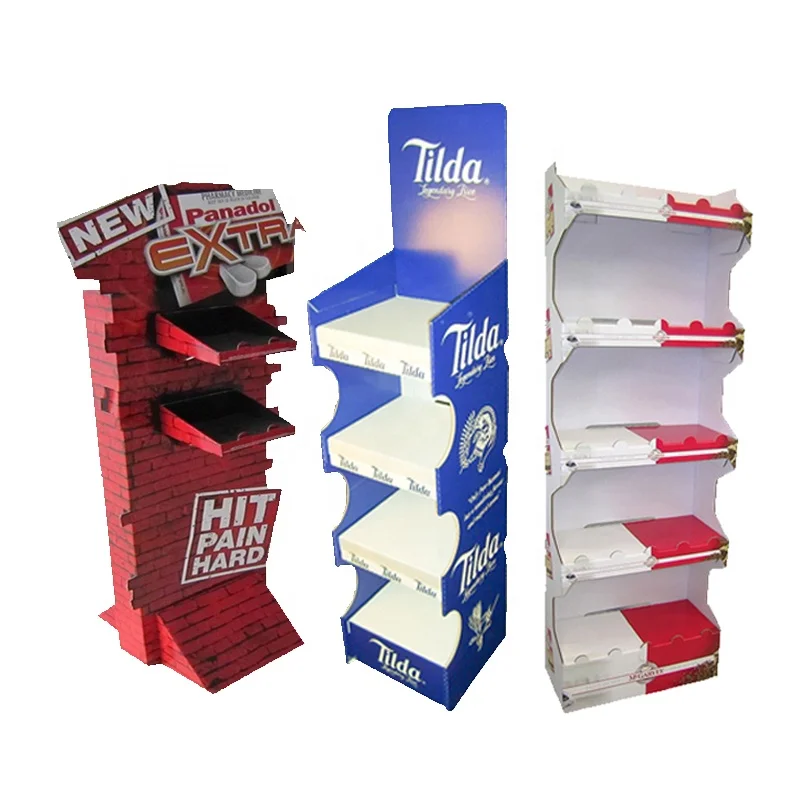 Customized Size POP Display Rack Cardboard Retail Carton Corrugated Sidekick Power Wing Wall Mounted for Candy Milk