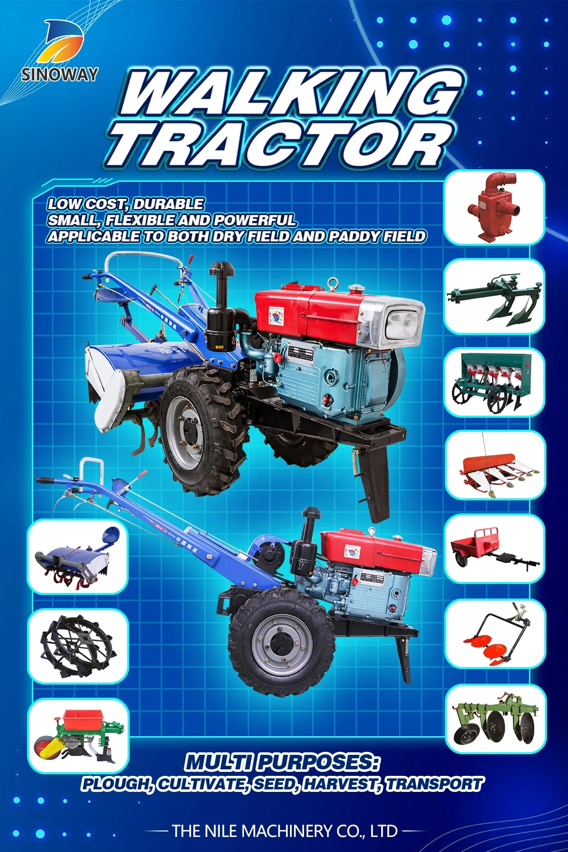 Available Hand Traktor Walking Tractor Walking Tractors For Agriculture