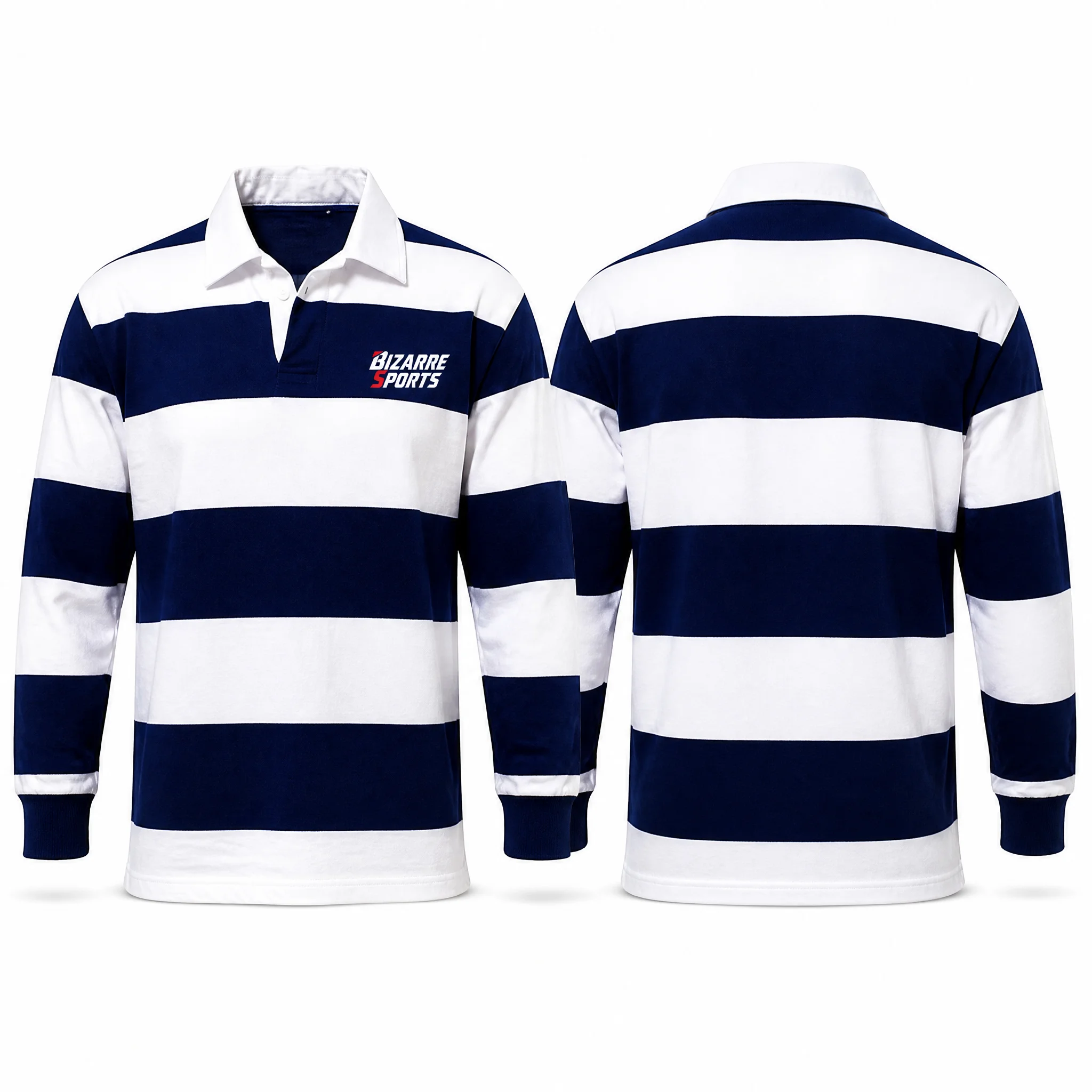 B3 High Quality Custom Made Breathable Plus Size Rugby for Unisex Team Wear Heavy Weight Long Sleeve Striped Jersey