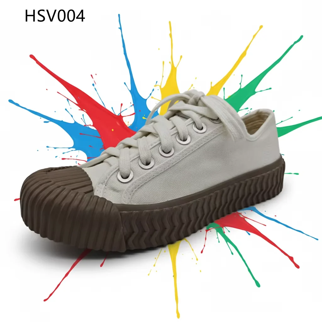 HY,Campus Walk Hard Wear Vulcanized Rubber Sole White Sneakers Middle School Street Fashion Student Shoes with air Hole HSV004