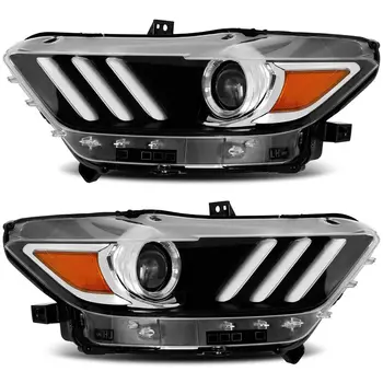 Best Selling Auto Parts HID/Xenon w/LED DRL Pair Projector Headlamp Headlight for 2015-2017 Ford Mustang Led Headlight