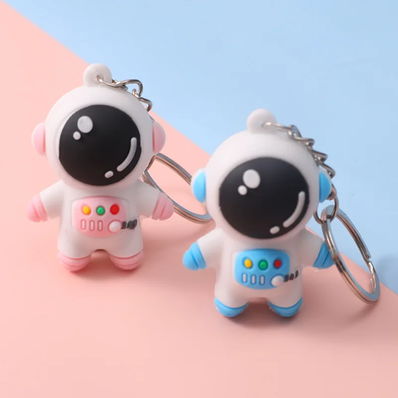 Cartoon Astronaut Keychain PVC Soft Rubber Keyring Student Backpack Pendant Small Gift Key Accessories Wholesale 4