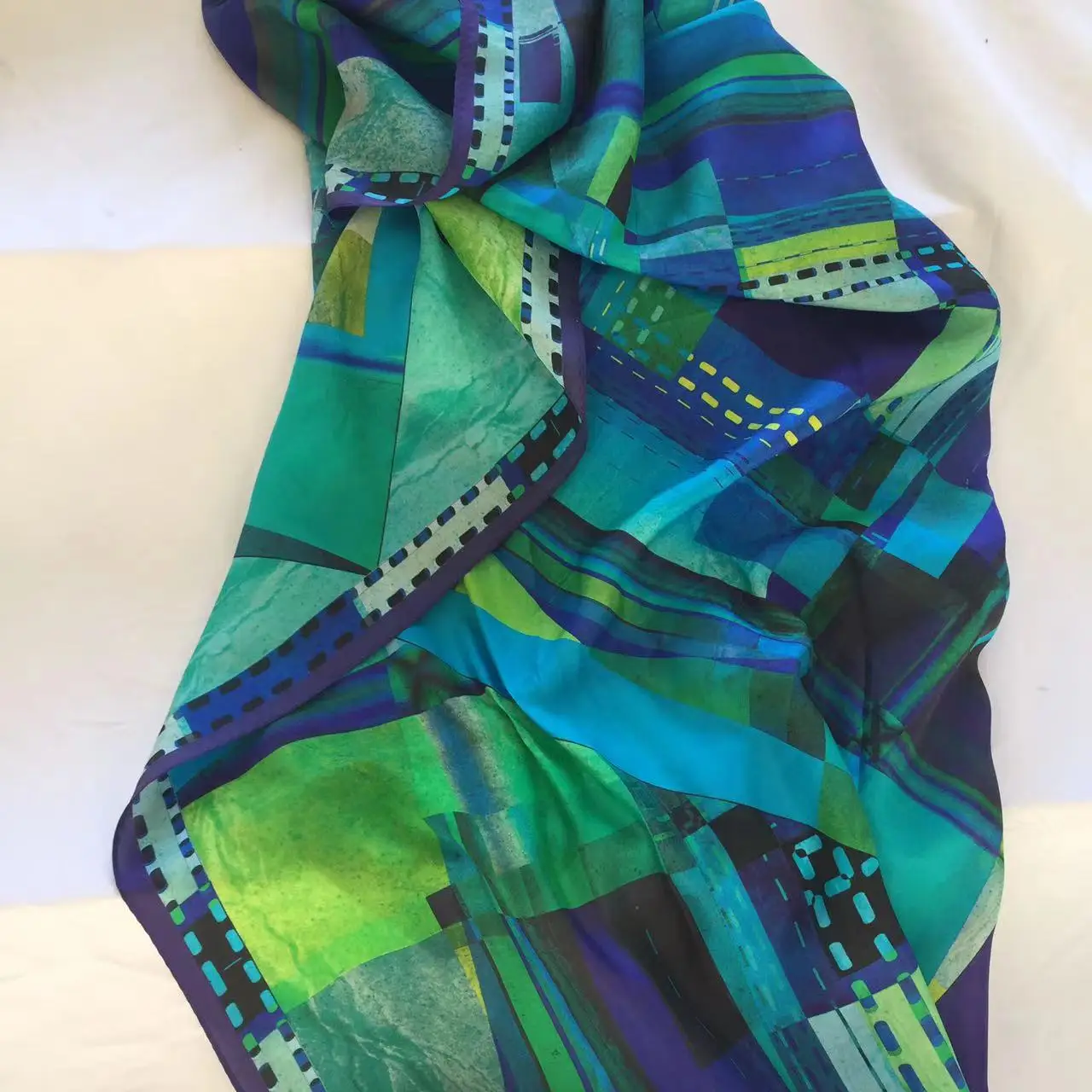 Habotai 8 мм шарф с ручной росписью 100% шелк длинный шарф Прямая поставка с завода цветной шарф Прямая поставка с завода