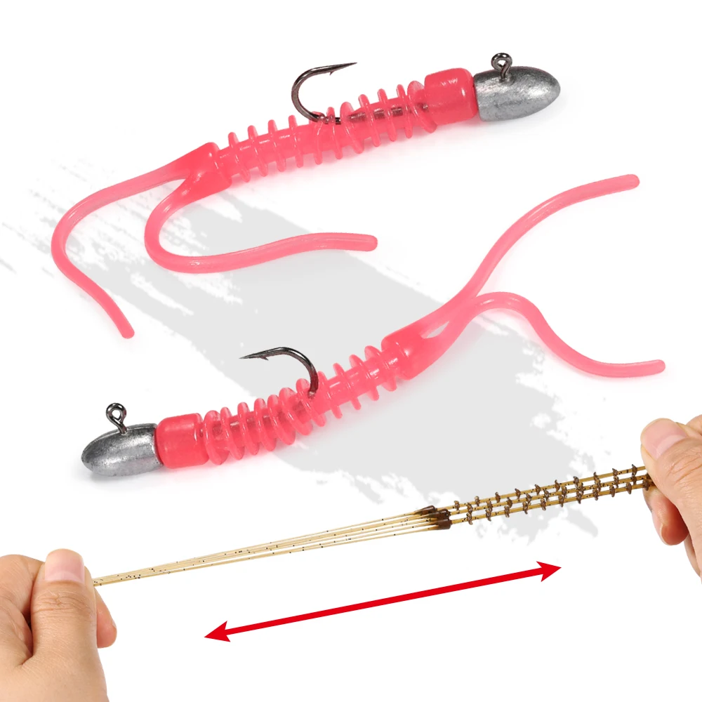 drop shot ice fishing lure Dr.Fish 10pcs Ready Tied Rigs / Highlighter Ice Fishing Rigs Drop Shot