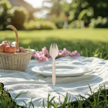 Customizable 165mm Birch Wood Spork Disposable Food Grade Cutlery Biodegradable and Eco-Friendly for Parties WW-SPK165
