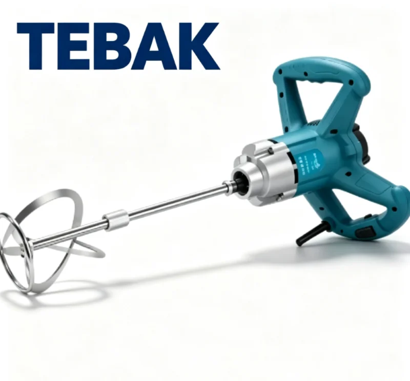 TEBAK Handheld Variable Speed Electric Mortar Mixer, Heavy Duty Cement Plaster Stirrer for Paint, Mortar, Concrete Mixing