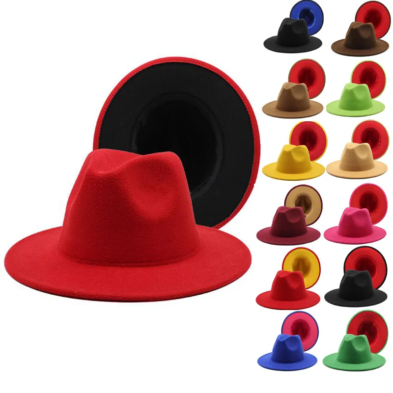 Fedora Hats Red Bottom Brim Hat Red Bottom Fedora Hats For Men