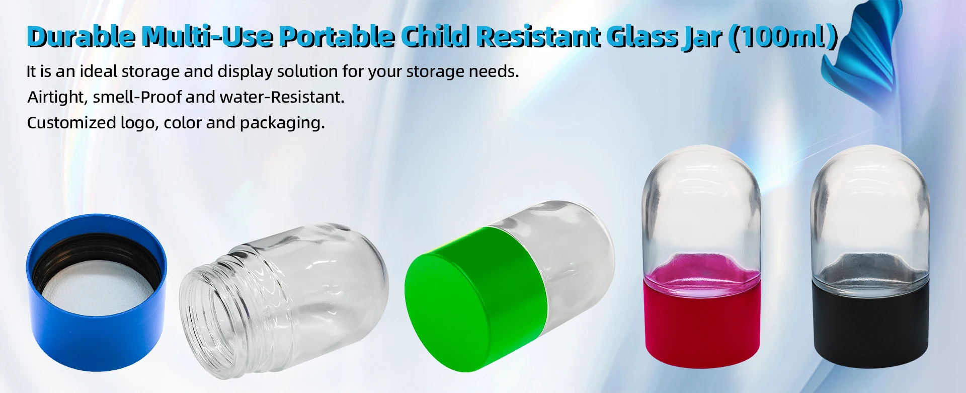 UKETA Smell Proof Airtight 100ml Child Resistant Concentrate Flower ...