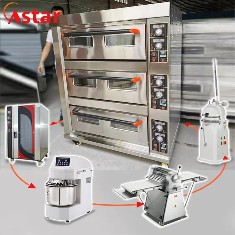 3 Decks 9 Trays Commercial Electric Baking Oven Large Kitchen Equipment  Appliance Pizza Cake Oven Moon Cake Bread Bakery Machine with Steam - China  Pizza Oven, Bread Pizza Oven