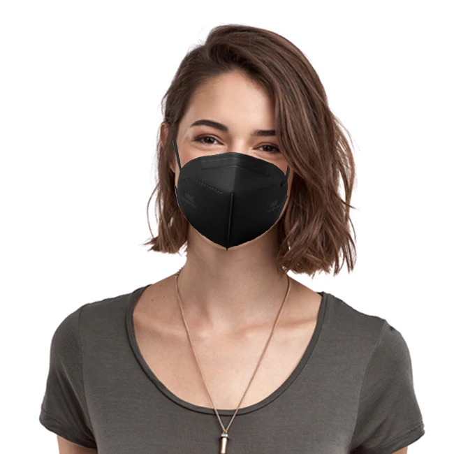 Маска для лица KN95 взрослых черная 5 слоев приятная на ощупь Нетканая зимний подарок